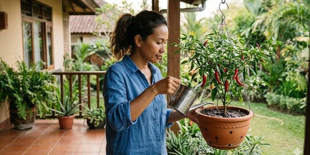 Tips Cabai Gantung Tetap Subur, Estetik, Dan Rajin Berbuah